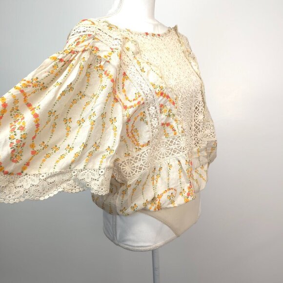 Intimately Free People Bali Tate Mixed Media Bodysuit in Cream Medium - Picture 6 of 14